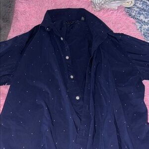 Tommy Hilfiger Dark Blue Casual Button-Down Shirt